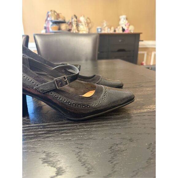 Aerosoles Black Cover Song Faux Leather Mary Jane Heels Comfort Shoes sz 11 - Picture 2 of 8